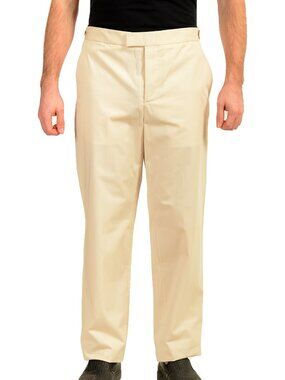 Malo Men's Ivory Flat Front Casual Pants US 38 IT 54